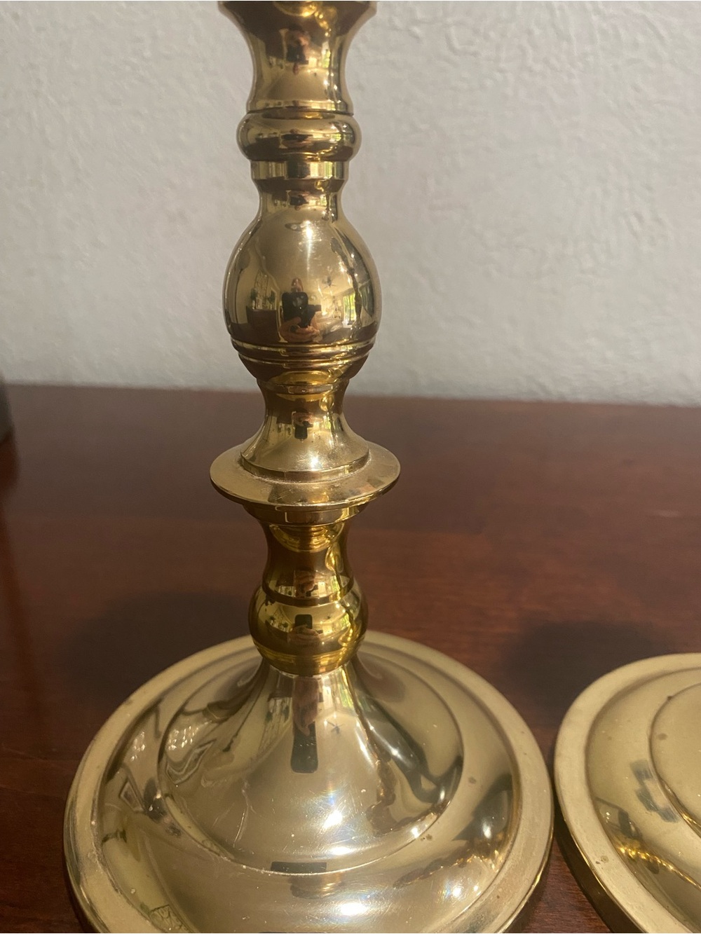 Vintage, Pair Of Baldwin Solid Brass Taper Candle Stick Holders - Picture 3 of 8